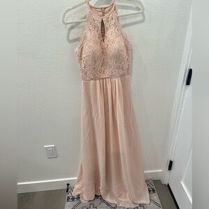 Elegant Lace Halter JJs House Maxi Dress